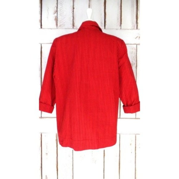 Vintage red black pin striped blazer jacket - Picture 4 of 5